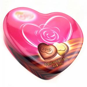 Caja de la lata de chocolate en forma de corazón de calidad alimentaria