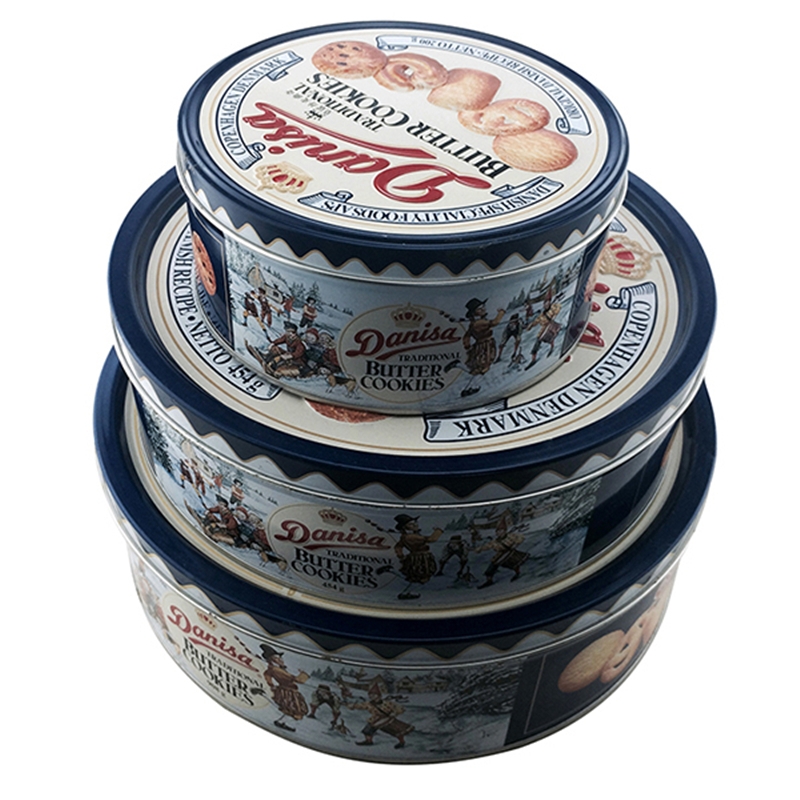 Caja promocional de la lata de la galleta de la galleta de empaquetado del alimento promocional del OEM
