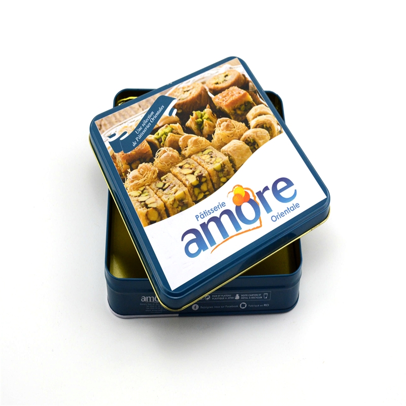 Caja de la lata de galletas cuadradas de calidad alimentaria