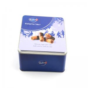 caja de la lata de galletas de grado alimenticio, caja rectangular de lata de chocolate