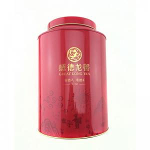 Caja de lata redonda de té de cinco piezas con tapa hermética