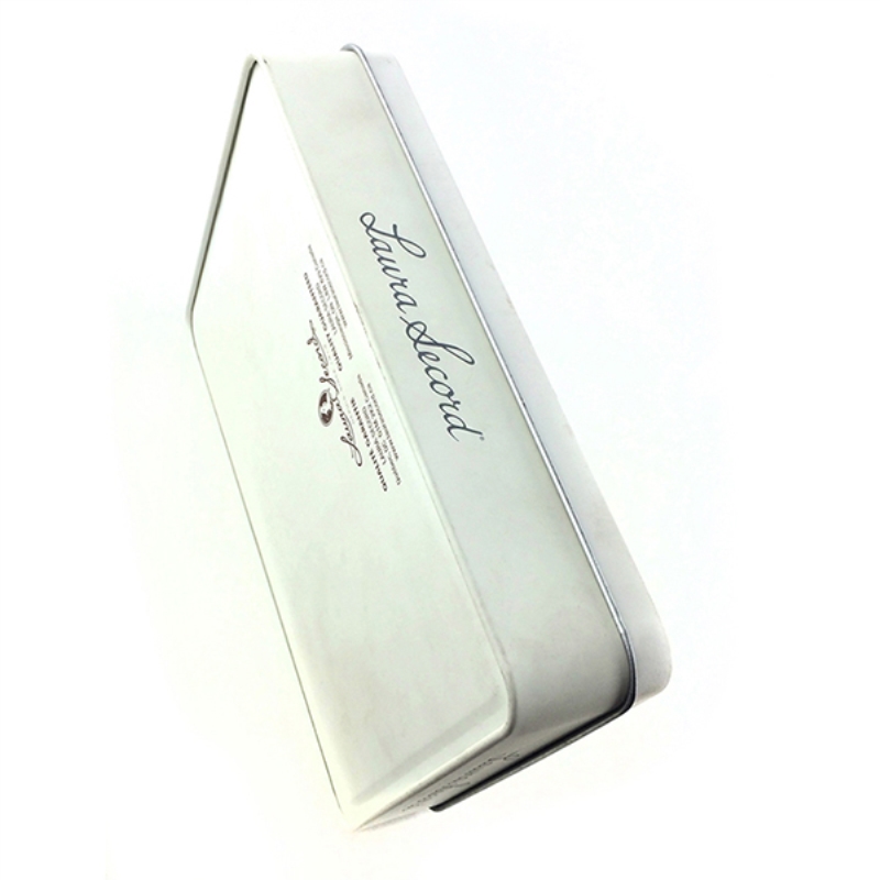 Caja de lata cosmética rectangular personalizada para empaque de mascarilla con tapa abatible